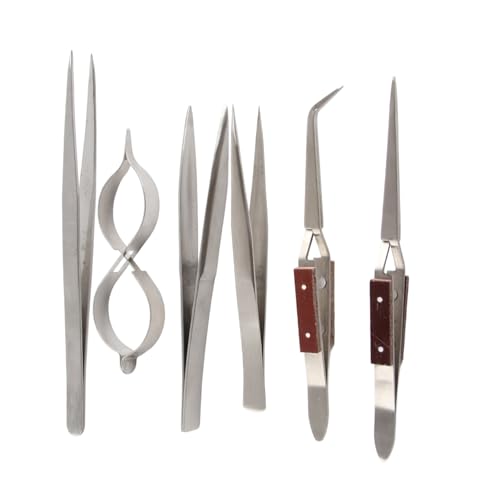 PUYUNA 6-teiliges Schmuck-Set, gerade, gebogene Spitze, selbstsichernde Pinzette, Schmuckherstellungswerkzeug for Schmuckhersteller PUYUNA 6-teiliges Schmuck-Set, gerade, gebogene Spitze, selbstsichernde Pinzette, Schmuckherstellungswerkzeug for Schmuckhersteller von PUYUNA