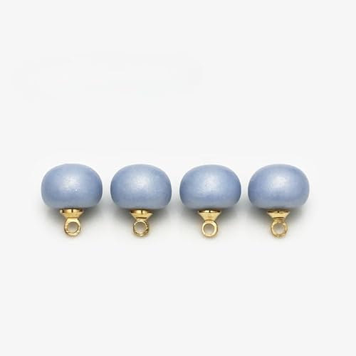 PUYUNA Modische Knöpfe, 20 Stück, 10 mm, rosa/gelb/weiß, Perlenkugel, Mantelperle for Nähen, Kunstperle, Flache Rückseite, Flache Perlenschaftknöpfe(Blue) von PUYUNA