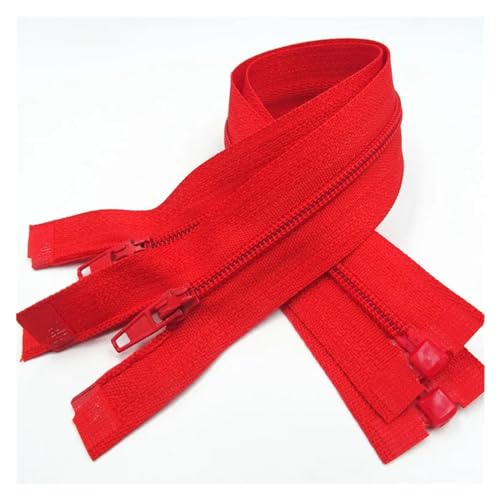 PUYUNA Reißverschlüsse, Reißverschlüsse for Nähen, 5 Stück, Reißverschluss mit offenem Ende, 20–60 cm, geeignet for den Nähprozess von Kleidungsstücken (rot, 60 cm_5 Stück)(Red,20CM-5PCS) von PUYUNA