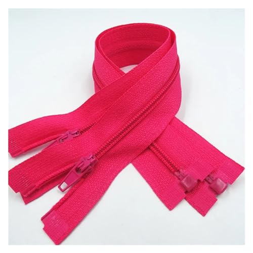 PUYUNA Reißverschlüsse, Reißverschlüsse for Nähen, 5 Stück, Reißverschluss mit offenem Ende, 20–60 cm, geeignet for den Nähprozess von Kleidungsstücken (rot, 60 cm_5 Stück)(Rose Red,30CM-5PCS) von PUYUNA