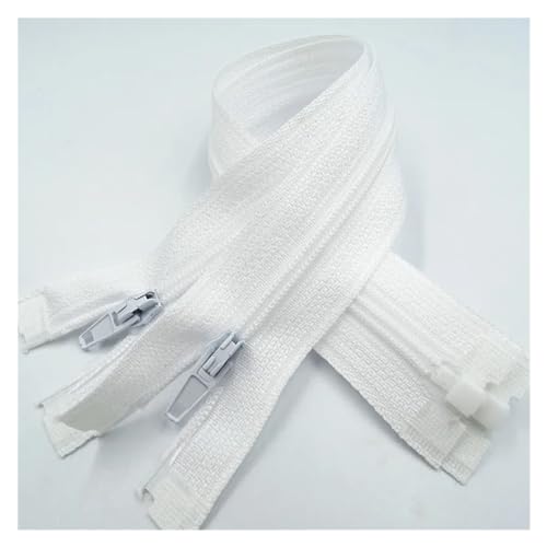 PUYUNA Reißverschlüsse, Reißverschlüsse for Nähen, 5 Stück, Reißverschluss mit offenem Ende, 20–60 cm, geeignet for den Nähprozess von Kleidungsstücken (rot, 60 cm_5 Stück)(White,50CM-5PCS) von PUYUNA
