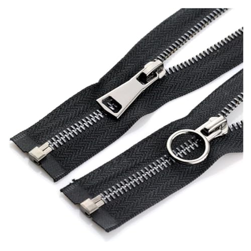 PUYUNA Reißverschlüsse, Reißverschlüsse for Nähen, schwarzer Reißverschluss for Öffnen und Schließen (kreisförmiger Schieber, 15 cm, 2 Stück)(Circle Slider,15cm 2pcs) von PUYUNA