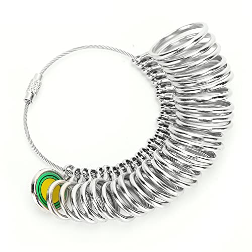 PUYUNA Ringgrößenmesser aus Metall, Fingergrößenmessgerät, Messwerkzeug, Schmuckzubehör for (Standard Meidu Circle)(Standard Meidu Circle) von PUYUNA