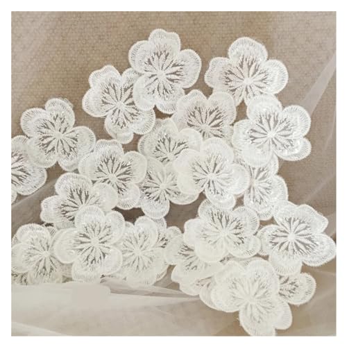 Spitzenapplikation, 5-teilige Blumen-Spitzenapplikation for Hochzeitskleider, Haarnadel-Broschen-Accessoires, Dentelle-Parches for Hochzeitskleider, Brautkleider, DIY-Bastelarbeiten (Stil 2)(Style1) von PUYUNA