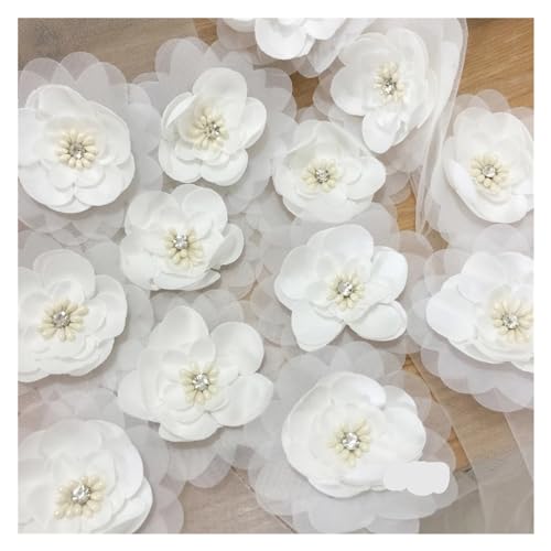Spitzenapplikation, 5-teilige Blumen-Spitzenapplikation for Hochzeitskleider, Haarnadel-Broschen-Accessoires, Dentelle-Parches for Hochzeitskleider, Brautkleider, DIY-Bastelarbeiten (Stil 2)(Style4) von PUYUNA
