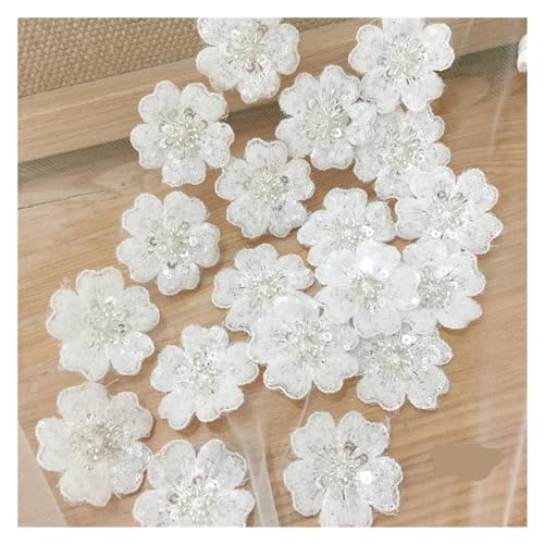 Spitzenapplikation, 5-teilige Blumen-Spitzenapplikation for Hochzeitskleider, Haarnadel-Broschen-Accessoires, Dentelle-Parches for Hochzeitskleider, Brautkleider, DIY-Bastelarbeiten (Stil 2)(Style5) von PUYUNA