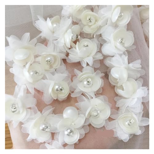 Spitzenapplikation, 5-teilige Blumen-Spitzenapplikation for Hochzeitskleider, Haarnadel-Broschen-Accessoires, Dentelle-Parches for Hochzeitskleider, Brautkleider, DIY-Bastelarbeiten (Stil 2)(Style7 Wh von PUYUNA