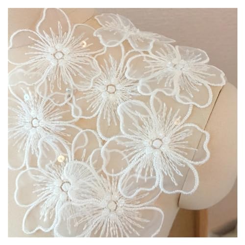 Spitzenapplikation, 5-teilige Blumen-Spitzenapplikation for Hochzeitskleider, Haarnadel-Broschen-Accessoires, Dentelle-Parches for Hochzeitskleider, Brautkleider, DIY-Bastelarbeiten (Stil 2)(Style8) von PUYUNA