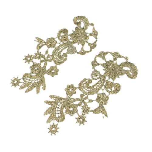 Spitzenapplikation, Spiegelpaar mit Spitzenapplikation, bestickte Aufnäher, goldene Guipure-Spitze, Nähspitze for Kleiderapplikationen, DIY-Brautkopfschmuck, Spitzenkragen for Brautkleid, Brautkleid, Spitzenapplikation, Spiegelpaar mit Spitzenapplikation, bestickte Aufnäher, goldene Guipure-Spitze, Nähspitze for Kleiderapplikationen, DIY-Brautkopfschmuck, Spitzenkragen for Brautkleid, Brautkleid, von PUYUNA