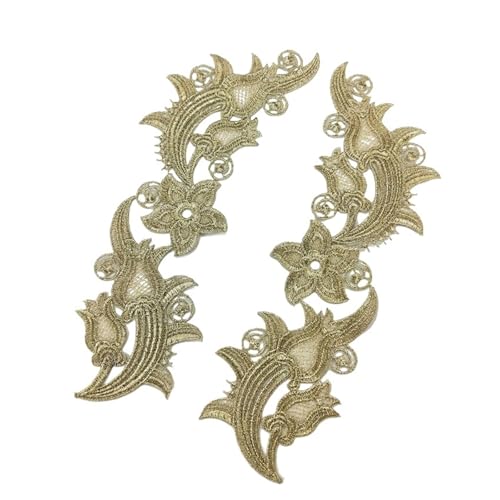 Spitzenapplikation, Spiegelpaar mit Spitzenapplikation, bestickte Aufnäher, goldene Guipure-Spitze, Nähspitze for Kleiderapplikationen, DIY-Brautkopfschmuck, Spitzenkragen for Brautkleid, Brautkleid, Spitzenapplikation, Spiegelpaar mit Spitzenapplikation, bestickte Aufnäher, goldene Guipure-Spitze, Nähspitze for Kleiderapplikationen, DIY-Brautkopfschmuck, Spitzenkragen for Brautkleid, Brautkleid, von PUYUNA