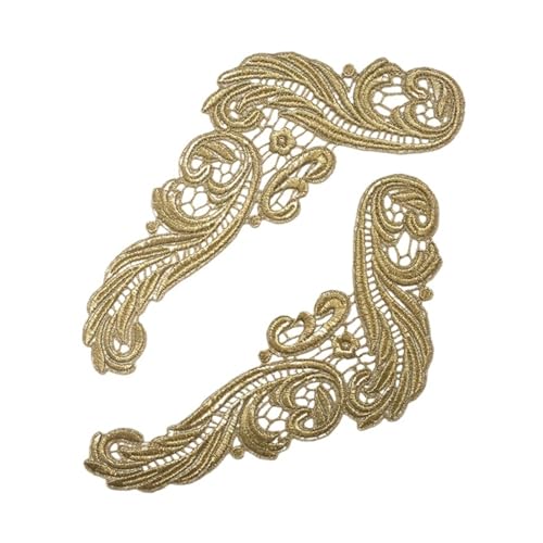 Spitzenapplikation, Spiegelpaar mit Spitzenapplikation, bestickte Aufnäher, goldene Guipure-Spitze, Nähspitze for Kleiderapplikationen, DIY-Brautkopfschmuck, Spitzenkragen for Brautkleid, Brautkleid, Spitzenapplikation, Spiegelpaar mit Spitzenapplikation, bestickte Aufnäher, goldene Guipure-Spitze, Nähspitze for Kleiderapplikationen, DIY-Brautkopfschmuck, Spitzenkragen for Brautkleid, Brautkleid, von PUYUNA