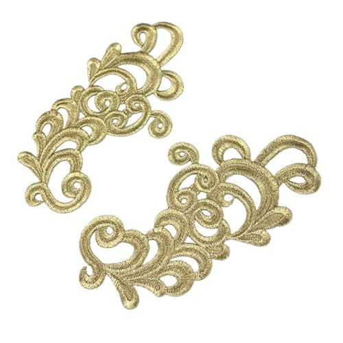 Spitzenapplikation, Spiegelpaar mit Spitzenapplikation, bestickte Aufnäher, goldene Guipure-Spitze, Nähspitze for Kleiderapplikationen, DIY-Brautkopfschmuck, Spitzenkragen for Brautkleid, Brautkleid, Spitzenapplikation, Spiegelpaar mit Spitzenapplikation, bestickte Aufnäher, goldene Guipure-Spitze, Nähspitze for Kleiderapplikationen, DIY-Brautkopfschmuck, Spitzenkragen for Brautkleid, Brautkleid, von PUYUNA