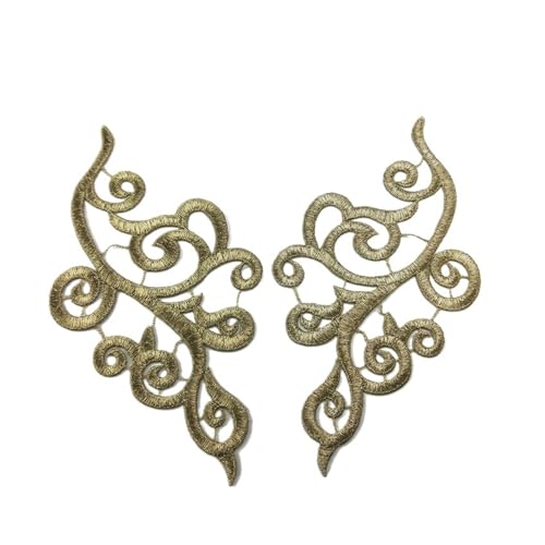 Spitzenapplikation, Spiegelpaar mit Spitzenapplikation, bestickte Aufnäher, goldene Guipure-Spitze, Nähspitze for Kleiderapplikationen, DIY-Brautkopfschmuck, Spitzenkragen for Brautkleid, Brautkleid, Spitzenapplikation, Spiegelpaar mit Spitzenapplikation, bestickte Aufnäher, goldene Guipure-Spitze, Nähspitze for Kleiderapplikationen, DIY-Brautkopfschmuck, Spitzenkragen for Brautkleid, Brautkleid, von PUYUNA
