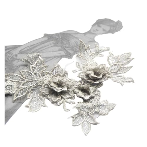 Spitzenapplikation, Spitzenapplikation, 1 Stück, 3D-Spitzenblumen-Stickerei-Applikation, Besatz, Aufnäher, DIY-Nähdekoration, Basteln, Hochzeitskleid-Accessoire, handgefertigt for Hochzeitskleid, Brau von PUYUNA