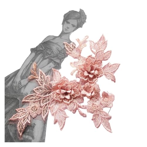 Spitzenapplikation, Spitzenapplikation, 1 Stück, 3D-Spitzenblumen-Stickerei-Applikation, Besatz, Aufnäher, DIY-Nähdekoration, Basteln, Hochzeitskleid-Accessoire, handgefertigt for Hochzeitskleid, Brau von PUYUNA