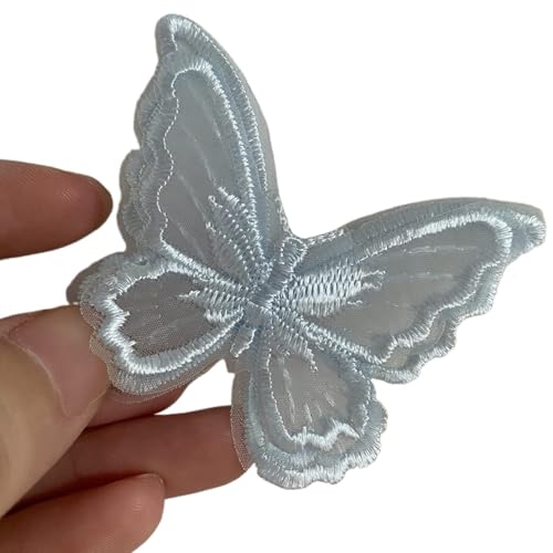 Spitzenapplikation, Spitzenapplikation, 10 Stück, doppellagige Netzspitze, Schmetterlingsflicken, Reparaturapplikationen for Brautkleider, Brautkleider, DIY-Bastelarbeiten (Pink)(Blue) von PUYUNA