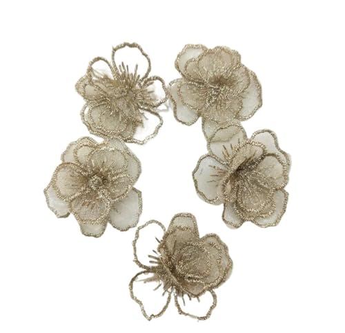 Spitzenapplikation, Spitzenapplikation, 10 Stück/Set, 4 cm, 3D-Blume, Gold, Elfenbein, Netz, bestickte Organza-Spitzenapplikation, luxuriöse Pailletten, DIY-Spitzenstoffbesatz for Brautkleider, Brauts Spitzenapplikation, Spitzenapplikation, 10 Stück/Set, 4 cm, 3D-Blume, Gold, Elfenbein, Netz, bestickte Organza-Spitzenapplikation, luxuriöse Pailletten, DIY-Spitzenstoffbesatz for Brautkleider, Brauts von PUYUNA