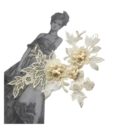 Spitzenapplikation, Spitzenapplikation, 2 Stück, 3D-Blumen, Spitzenapplikation, Kunstperlen, Tüll, Stickerei, Aufnäher, DIY-Nähen, Spitzenkragen, Dekor, Kleidung, Applikationszubehör for Hochzeitsklei Spitzenapplikation, Spitzenapplikation, 2 Stück, 3D-Blumen, Spitzenapplikation, Kunstperlen, Tüll, Stickerei, Aufnäher, DIY-Nähen, Spitzenkragen, Dekor, Kleidung, Applikationszubehör for Hochzeitsklei von PUYUNA