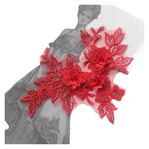 Spitzenapplikation, Spitzenapplikation, 2 Stück, 3D-Blumen, Spitzenapplikation, Kunstperlen, Tüll, Stickerei, Aufnäher, DIY-Nähen, Spitzenkragen, Dekor, Kleidung, Applikationszubehör for Hochzeitsklei Spitzenapplikation, Spitzenapplikation, 2 Stück, 3D-Blumen, Spitzenapplikation, Kunstperlen, Tüll, Stickerei, Aufnäher, DIY-Nähen, Spitzenkragen, Dekor, Kleidung, Applikationszubehör for Hochzeitsklei von PUYUNA