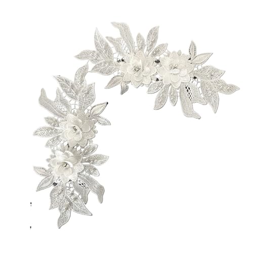 Spitzenapplikation, Spitzenapplikation, 2 Stück, 3D-Perlen-Blumenstickerei, Spitzenstoffapplikation for Nähen, for Hochzeit, Brautkleid, Schleier, Basteln, Kleidungszubehör, Dekoration for Brautkleid, Spitzenapplikation, Spitzenapplikation, 2 Stück, 3D-Perlen-Blumenstickerei, Spitzenstoffapplikation for Nähen, for Hochzeit, Brautkleid, Schleier, Basteln, Kleidungszubehör, Dekoration for Brautkleid, von PUYUNA