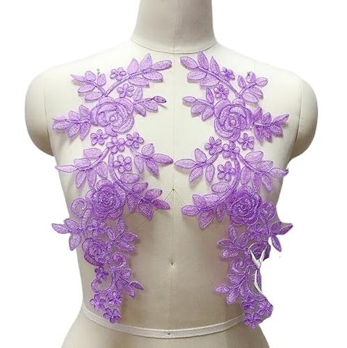 Spitzenapplikation, Spitzenapplikation, 4 Stück/2 Paar, 14,5 x 35 cm, rosagoldfarbener Stoff, Blumen-Venise-Spitze, Nähapplikation, Spitzenkragen, Ausschnitt for Brautkleider, Brautschmuck, Bastelarbe Spitzenapplikation, Spitzenapplikation, 4 Stück/2 Paar, 14,5 x 35 cm, rosagoldfarbener Stoff, Blumen-Venise-Spitze, Nähapplikation, Spitzenkragen, Ausschnitt for Brautkleider, Brautschmuck, Bastelarbe von PUYUNA