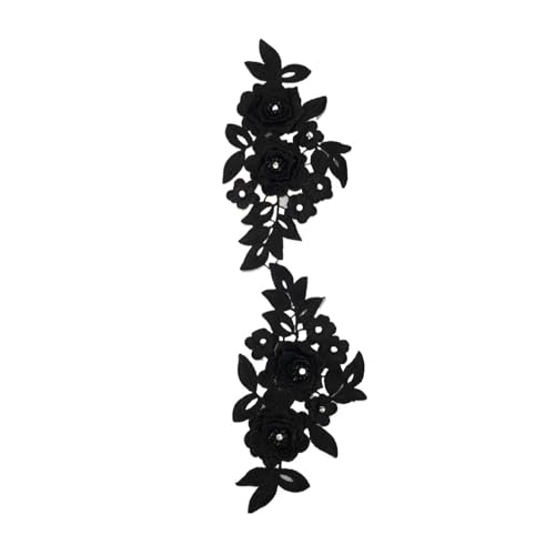 Spitzenapplikation, Spitzenapplikation, schwarzer Spitzenkragen, DIY-Strass-Näh-Stickerei-Ausschnitt-Applikation, Kleidung, dekoratives Bastelzubehör for Hochzeitskleider, Brautkleider, DIY-Bastelarbe von PUYUNA