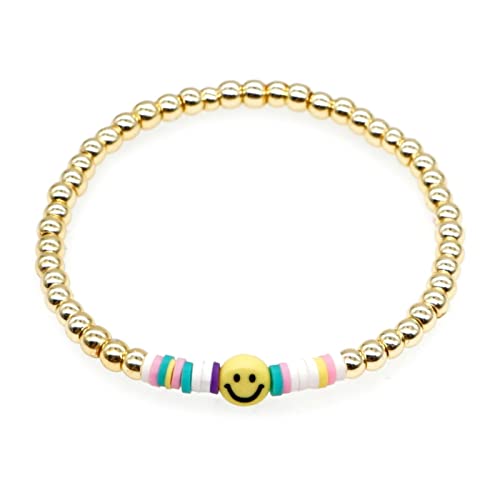 PUYYDS Handgemachter Schmuck Boho Armband Multicolor Herz Tonscheibe Smiley Spacer Perlenarmbänder für Damen Modeschmuck PUYYDS Handgemachter Schmuck Boho Armband Multicolor Herz Tonscheibe Smiley Spacer Perlenarmbänder für Damen Modeschmuck von PUYYDS