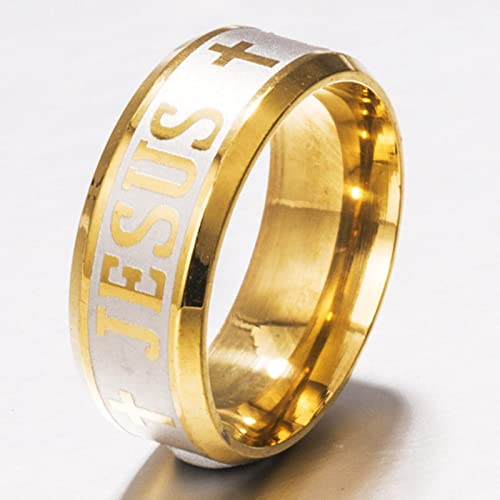PUYYDS Jesus Brief Ring Männer Titan Edelstahl Gold Schwarz Silber Farbe Kreuz Ringe Für Frauen Herren Kreuz Paar Schmuck Geschenk PUYYDS Jesus Brief Ring Männer Titan Edelstahl Gold Schwarz Silber Farbe Kreuz Ringe Für Frauen Herren Kreuz Paar Schmuck Geschenk von PUYYDS