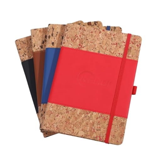 5er-Pack A5-Notizbücher, 8,38 × 5,38 Zoll, Kork-gespleißter PU-Gurt, Tagebuch, Notizblock, Büro, Studenten, 100 Seiten for Büro- und Studienbedarf(Bleu) von PUZYI