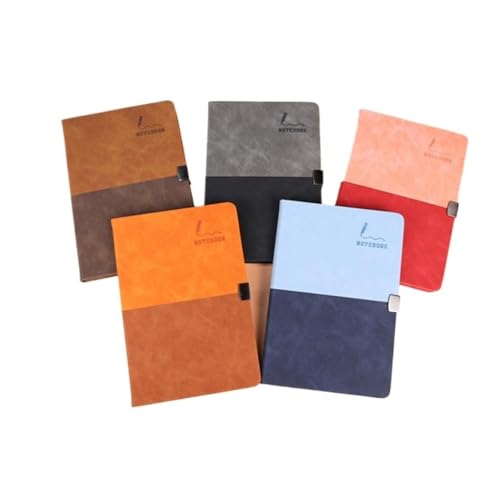 5er-Pack A5-Notizbücher, 8,38 × 5,38 Zoll, Tagebuch, Business-Schnalle, Laptop, PU-Spleißen, Kontrastfarben, Notizblock for Arbeits- und Studienbedarf(Rosso) von PUZYI
