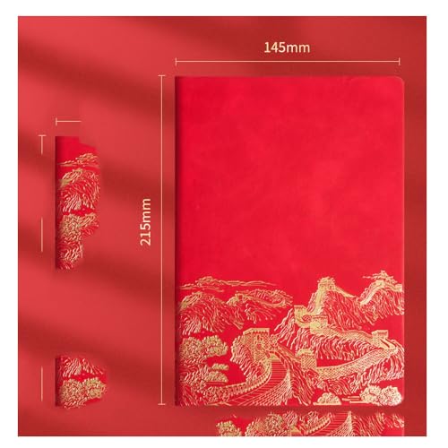 PUZYI 3er-Pack A5-Notizbücher, 8,38 × 5,38, Notizbuch, Notizblock, Business, Retro, for Büroarbeit, Besprechungsnotizen, Studententagebuch, inspirierende Tagebücher(Rosso) von PUZYI