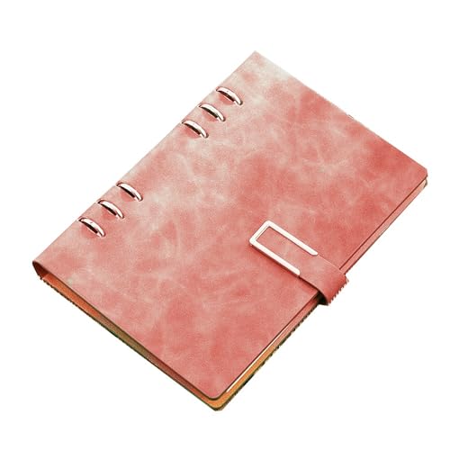 PUZYI A5-Notizbuch 8,38 × 5,38 U-förmiger Seiten-Losknopf Journal-Notizblock 96 Seiten for Männer und Frauen, die Büro- und Studienbedarf schreiben(Rose) von PUZYI