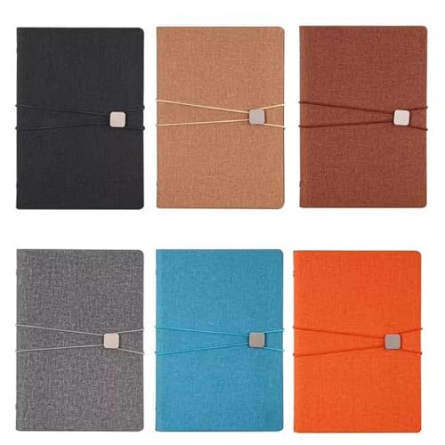 PUZYI B5-Notizbuch, 21,1 x 13,5 cm, lose Blätter, Geschenkbox, Leder, Konferenzjournal, Notizblock, 96 Seiten, for Büro- und Studienbedarf(Bruin) von PUZYI