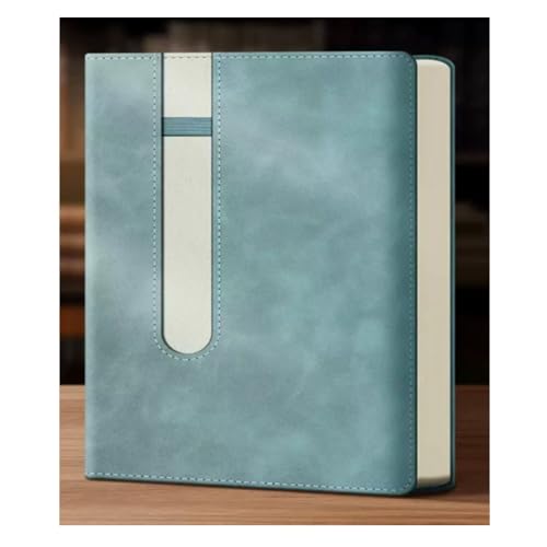PUZYI Dickes Notizbuch B5 A5 mit Stifteinfügung Notizblock Leder-Meeting-Notizbuch for Studenten, die Tagebuch schreiben(Light blue,A5) von PUZYI