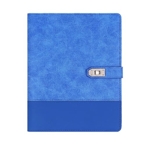 PUZYI Notizbuch, 240 x 180 mm, Business-Notizblock mit losen Blättern, 100 Seiten, Leder-Büronotizbuch for Büro- und Studienbedarf(Bleu) von PUZYI