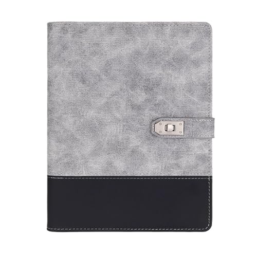 PUZYI Notizbuch, 240 x 180 mm, Business-Notizblock mit losen Blättern, 100 Seiten, Leder-Büronotizbuch for Büro- und Studienbedarf(Greg) von PUZYI