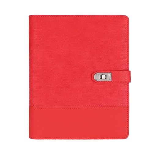 PUZYI Notizbuch, 240 x 180 mm, Business-Notizblock mit losen Blättern, 100 Seiten, Leder-Büronotizbuch for Büro- und Studienbedarf(Rosso) von PUZYI