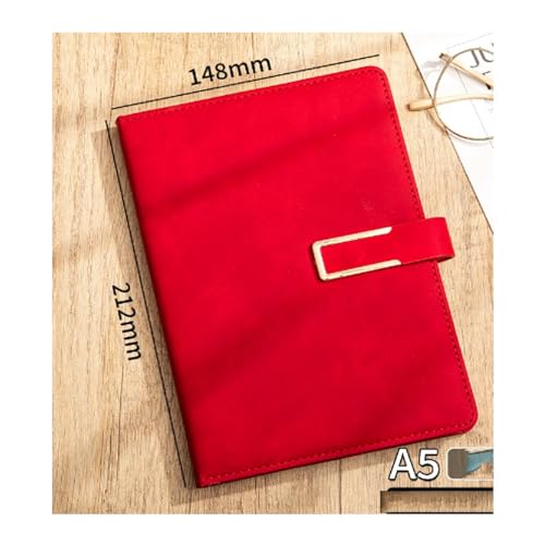 PUZYI Notizbuch 8,38 × 5,38 Zoll Notizblock Geschenkbox-Set Bürokonferenz A5 Weiches Leder Schreibwaren for Studenten Inspirierende Tagebücher(Rosso) von PUZYI
