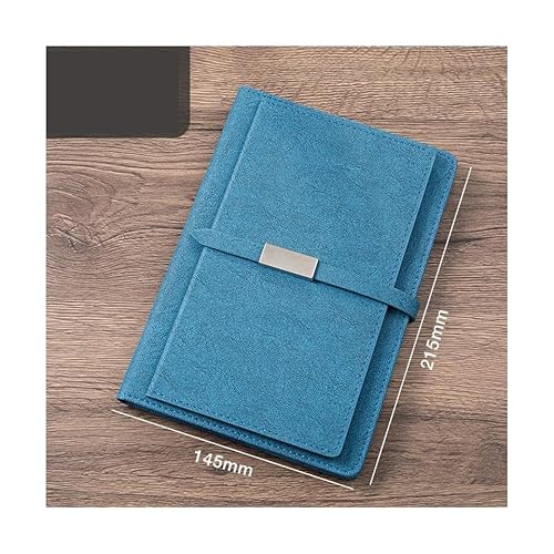PUZYI Notizbuch A5 210x145mm Schnalle Business-Notizbuch Verdicktes Arbeitsbüro-Rekordbuch(Bleu) von PUZYI