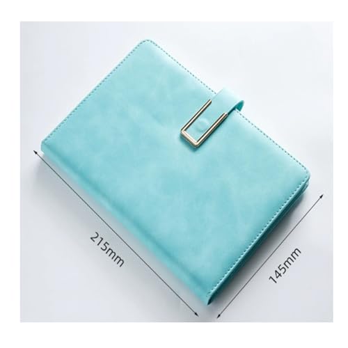 PUZYI Notizbuch A5 8,38 × 5,38 Zoll, Tagebuch, Leder-Notizblock, Business-Schnalle, Notizbuch, verdickt, for Arbeit, Schule, inspirierende Tagebücher(Azure) von PUZYI