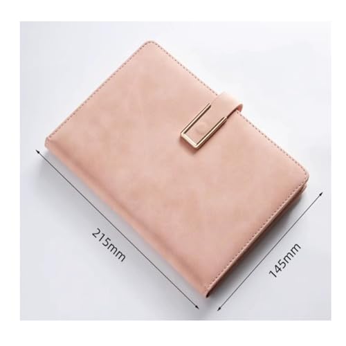 PUZYI Notizbuch A5 8,38 × 5,38 Zoll, Tagebuch, Leder-Notizblock, Business-Schnalle, Notizbuch, verdickt, for Arbeit, Schule, inspirierende Tagebücher(Rose) von PUZYI