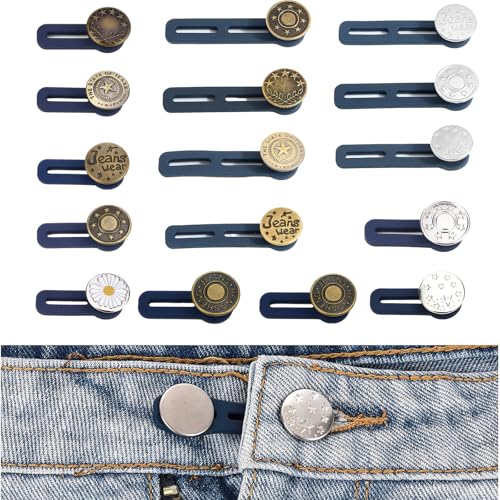 PVFZXS 16 Stück Hosenbunderweiterung, Hosenknopf Verlängerung, Hosenerweiterung Schwangerschaft, Hosenknopf, Jeans Knöpfe, Hosenbundverlängerung, Knopf Erweiterung Hose PVFZXS 16 Stück Hosenbunderweiterung, Hosenknopf Verlängerung, Hosenerweiterung Schwangerschaft, Hosenknopf, Jeans Knöpfe, Hosenbundverlängerung, Knopf Erweiterung Hose von PVFZXS