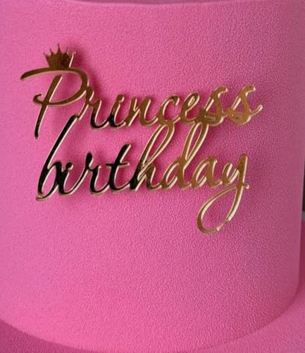 Geburtstag Prinzessin Cake Topper, Happy Birthday Cake Toppers für Frauen Prinzessin Acryl Spiegel Gold Kuchen Topper für Mädchen Party Dekoration Supplies Geburtstag Prinzessin Cake Topper, Happy Birthday Cake Toppers für Frauen Prinzessin Acryl Spiegel Gold Kuchen Topper für Mädchen Party Dekoration Supplies von PVIKOSROL