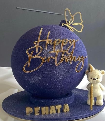 Happy Birthday Cake Topper, Schmetterling Acryl Spiegel Gold Geburtstag Kuchen Dekorationen Party Supplies Happy Birthday Cake Topper, Schmetterling Acryl Spiegel Gold Geburtstag Kuchen Dekorationen Party Supplies von PVIKOSROL