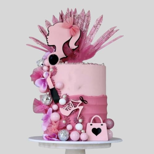 Tortenaufsatz für Mädchen, rosa Prinzessin, Happy Birthday, Party-Dekoration für Mädchen, Frauen, Brautparty, Junggesellinnenabschied, Partyzubehör Tortenaufsatz für Mädchen, rosa Prinzessin, Happy Birthday, Party-Dekoration für Mädchen, Frauen, Brautparty, Junggesellinnenabschied, Partyzubehör von PVIKOSROL