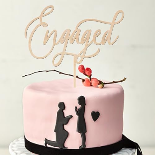 Tortenaufsatz mit Aufschrift "Engaged", aus Holz, für Hochzeit, Verlobung, Jahrestag, Valentinstag, Party, Kuchendekorationen Tortenaufsatz mit Aufschrift "Engaged", aus Holz, für Hochzeit, Verlobung, Jahrestag, Valentinstag, Party, Kuchendekorationen von PVIKOSROL