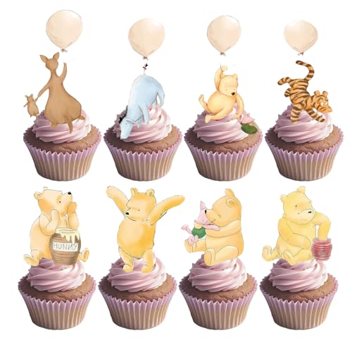 Winnie Puuh Cupcake-Aufsätze, klassische Puuh-Dekoration, für Babypartys, für Neugeborene, für Jungen und Mädchen, 48 Stück Winnie Puuh Cupcake-Aufsätze, klassische Puuh-Dekoration, für Babypartys, für Neugeborene, für Jungen und Mädchen, 48 Stück von PVIKOSROL