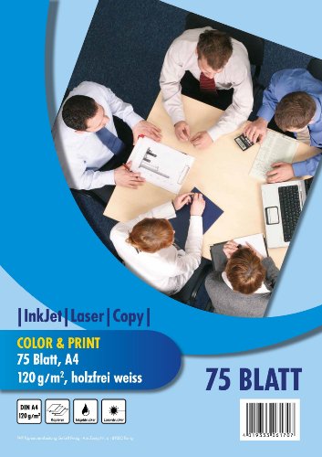 PVP 6170 - Kopierpapier Color & Print DIN A4, 120 g/qm, 75 Blatt, weiß von PVP