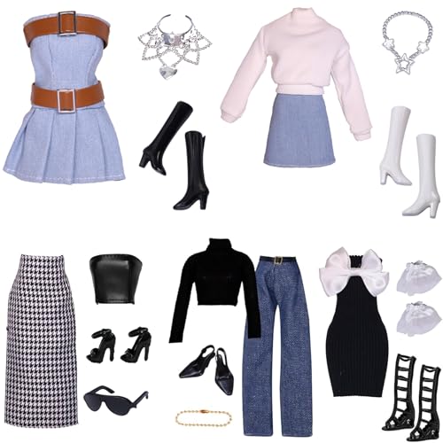 17 Stück Kleidung und Zubehör für 11,5 Zoll Puppen Mädchen Plüschpuppen Weste Set Plüsch Mantel Set Kleider Schleife langes Kleid Etuikleid Set 17 Stück Kleidung und Zubehör für 11,5 Zoll Puppen Mädchen Plüschpuppen Weste Set Plüsch Mantel Set Kleider Schleife langes Kleid Etuikleid Set von PVTXFK