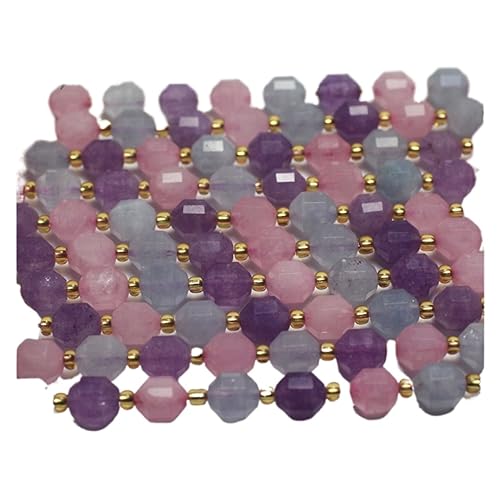 PVUVTNAHW 2 Stränge/Set, natürlicher Traumquarz, 7 x 8 mm, facettierte, scharfe Energiesäule, lose Perlen, Stein für Weihnachtsschmuckherstellung, DIY von PVUVTNAHW